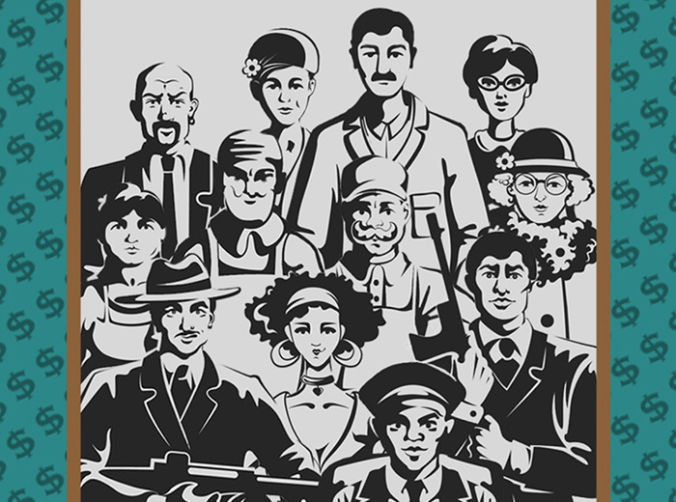 Illustration of characters in a game